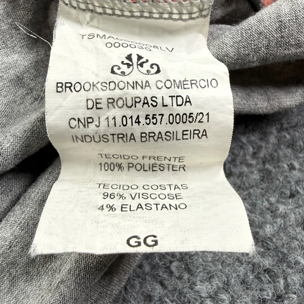 Brooksfield Donna Top GG Coral Gray V-Neck Mixed Media Sleeveless Women